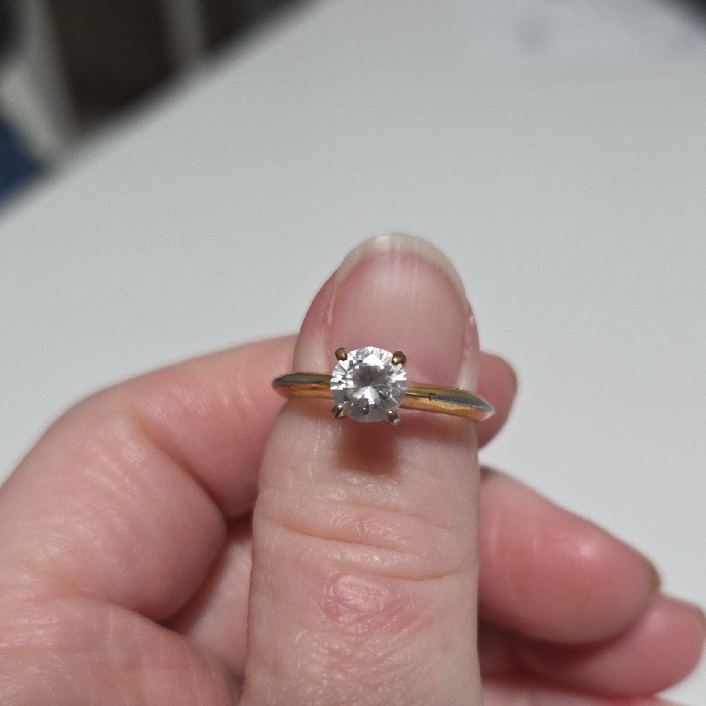 Vintage Faux Diamond Solitaire Ring